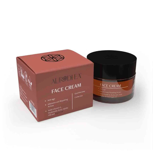 Aurodhea AR10B Gesichtscreme mit Arganöl – 50 ml, Anti-Aging-Pflege mit Hyaluron, Vitamin E & Aloe Vera für reife & empfindliche Haut
