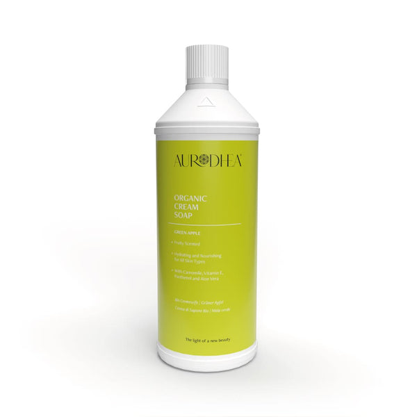 Nachfüllpack Aurodhea Cremeseife Grüner Apfel – 1000 ml milde Handseife mit Kamille & Aloe Vera