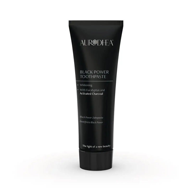 Aurodhea BLK02B Aktivkohle Zahnpasta Black Power – 75 g für weiße Zähne & frischen Atem