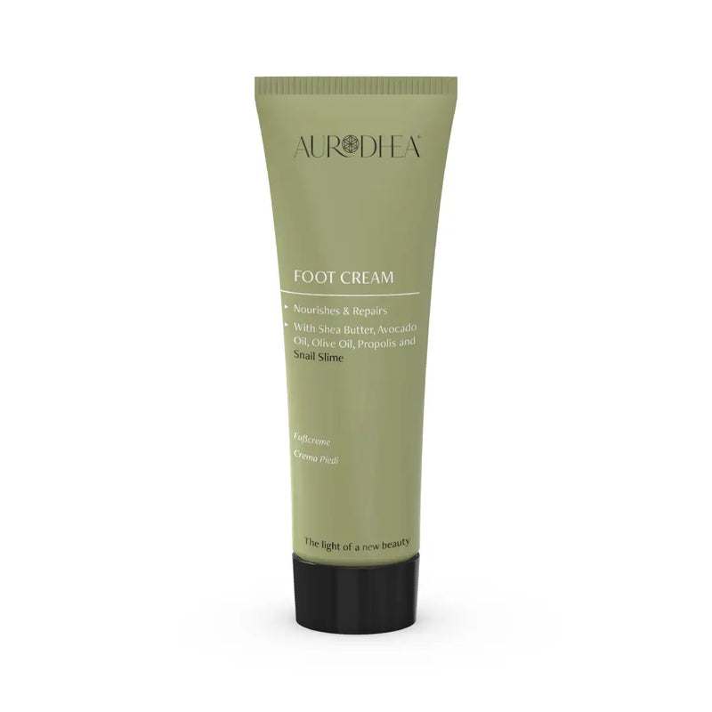 Aurodhea BV06B Fußcreme mit Schneckenschleim – 75 ml, pflegend bei Hornhaut & Rissen