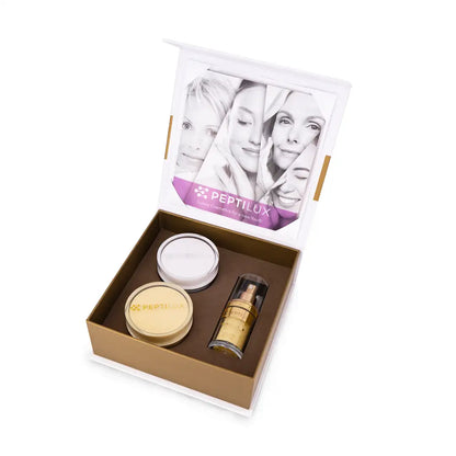 Peptilux LUXSET004 Luxury Skin Care Set – 3-teiliges Anti-Aging-Pflegeset für Tages-, Nacht- & Augenpflege