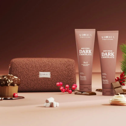 Körperpflege-Set Dark Chocolate von Aurodhea – Peeling & Körpercreme mit HYDRACORE & Schokoladenduft – vegan & feuchtigkeitsspendend