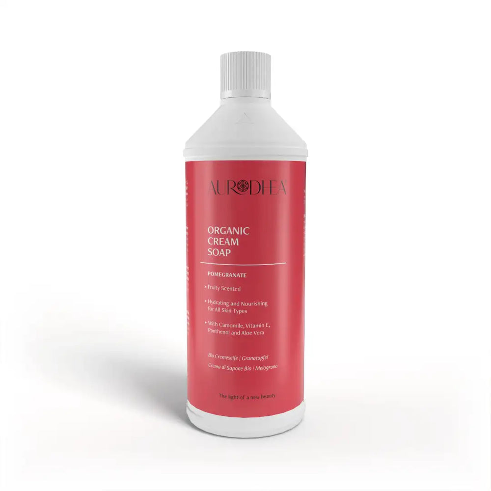 Aurodhea RSP07B Nachfüllpack Cremeseife Granatapfel – 1000 ml milde Handseife mit Aloe Vera
