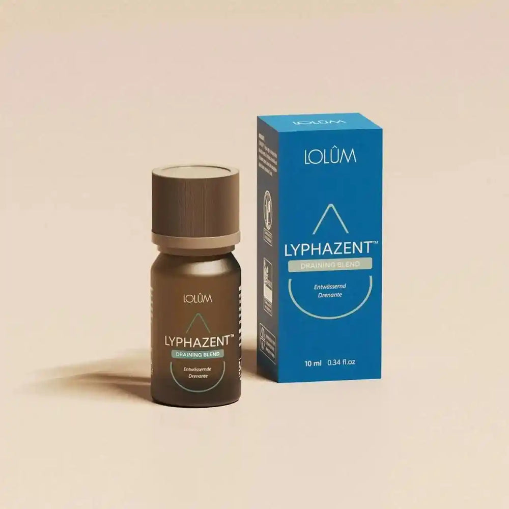 Lyphazent™ von Lolüm – Vorderansicht der entwässernden Ölmischung LO005 mit Zypressenöl