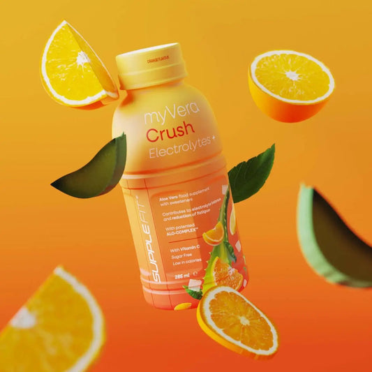 Myvera Crush Electrolytes + – Aloe-Vera-Drink mit Orangenaroma